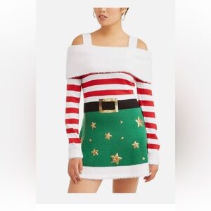 Holiday Time Red and Green holiday sweater dress